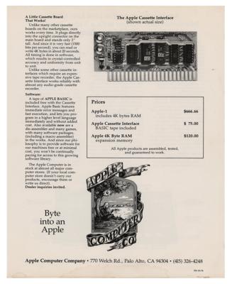 Lot #8022 Steve Jobs: Original 1976 Apple-I Advertising Flyer - Image 2