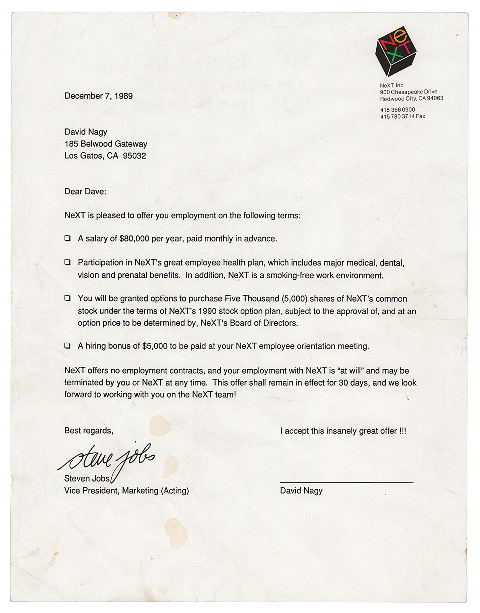 Lot #8033 Steve Jobs Typed Letter Signed