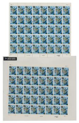 Lot #8006 Douglas Engelbart Signed Stamp Block - Image 1