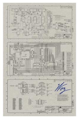 Lot #8041 Steve Wozniak Signed Apple-1 Schematic
