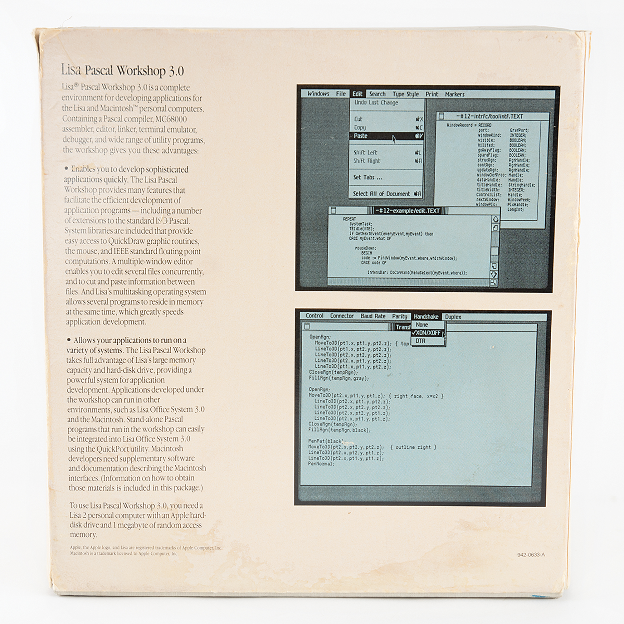 Apple Lisa Pascal Workshop 3.0 Sealed Software and Guides