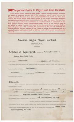 Lot #1072 Clark Griffith Signed Contract - Image 2