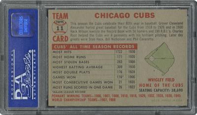 Lot #1058 1956 Topps #11 Cubs Team (Name Centered) - PSA NM-MT 8 - Ten Higher! - Image 2