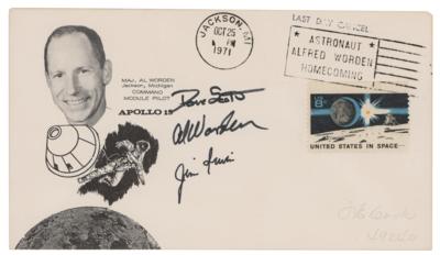 Lot #623 Al Worden's Apollo 15 Crew-Signed Cover - Image 1