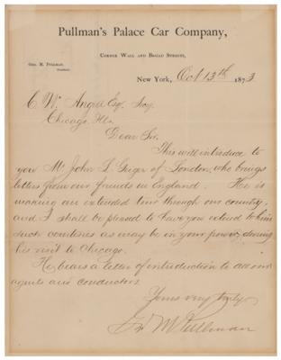 Lot #427 George Pullman Letter Signed - Image 1
