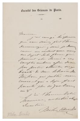Lot #377 Henri Milne-Edwards Autograph Letter Signed - Image 1