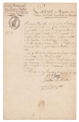 Lot #426 Gaspard de Prony Document Signed - Image 1