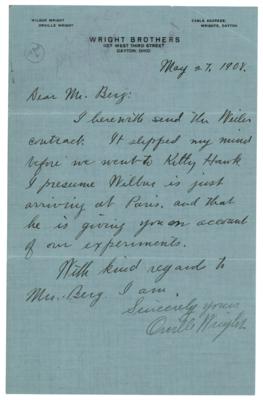Lot #564 Wilbur and Orville Wright (2) Autograph Letters Signed - Image 2