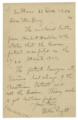 Lot #564 Wilbur and Orville Wright (2) Autograph Letters Signed - Image 3