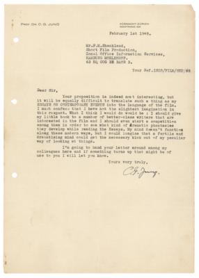 Lot #180 Carl Jung Typed Letter Signed - Image 1