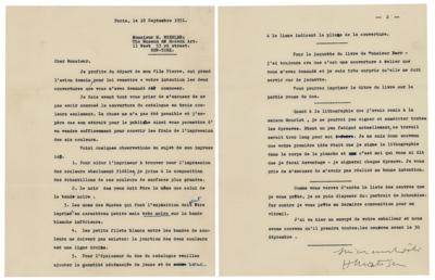 Lot #633 Henri Matisse Typed Letter Signed - Image 1