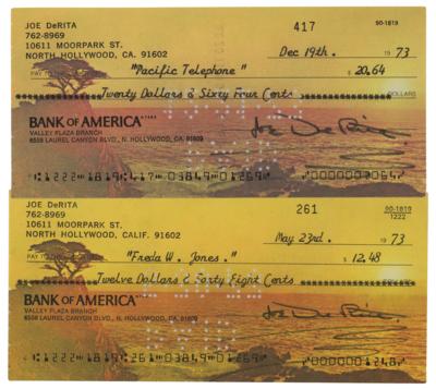 Lot #1038 Three Stooges: Joe DeRita (2) Signed Checks - Image 1