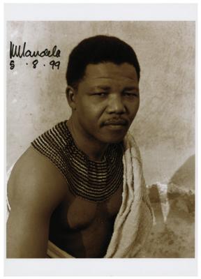 Lot #143 Nelson Mandela Signed Photograph - Image 1