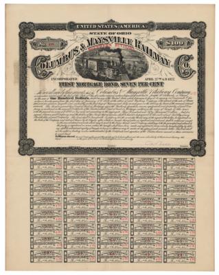 Lot #257 Columbus & Maysville Railway Company Mortgage Bond - Image 1