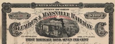 Lot #257 Columbus & Maysville Railway Company Mortgage Bond - Image 2