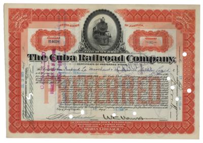 Lot #263 Cuba Railroad Company Stock Certificate - Image 1