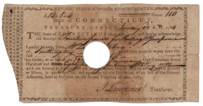 Lot #259 Connecticut Promissory Note Signed by