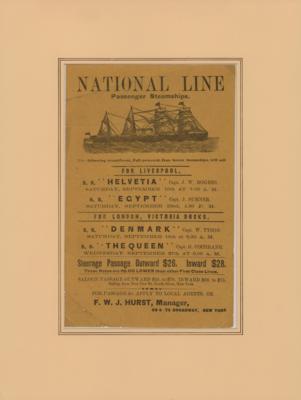 Lot #391 National Line Passenger Steamships Broadside - Image 1