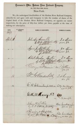 Lot #483 William H. Vanderbilt Signed Stockholder Agreement - Image 1