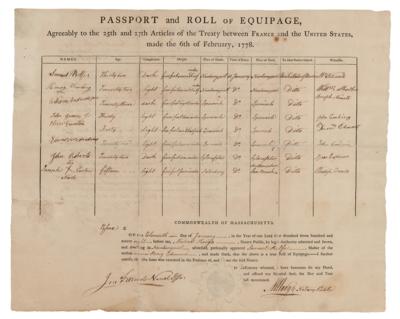 Lot #470 Treaty of Alliance United States Ship's Passport - Image 1