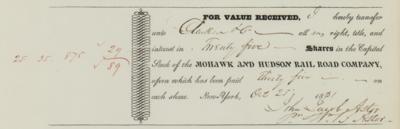 Lot #210 William B. Astor Signed Stock Transfer Receipt - Image 2