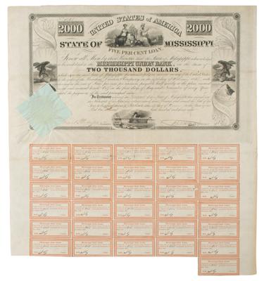 Lot #382 State of Mississippi Loan Bond - Image 1