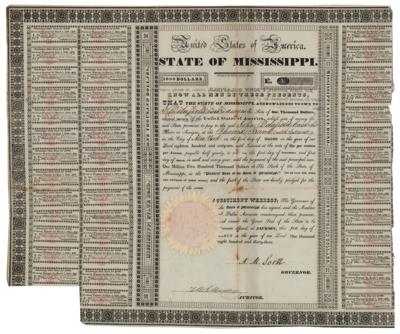 Lot #380 State of Mississippi 1833 Bond - Image 1
