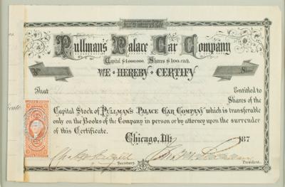Lot #428 George Pullman Signed Stock Certificate - Image 2