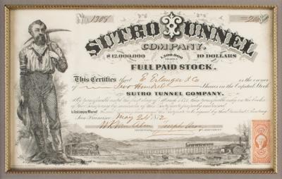 Lot #159 Sutro Tunnel Company Stock - Image 1