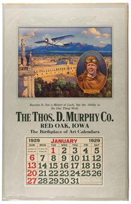 Lot #566 Charles Lindbergh 1929 Calendar - Image 1