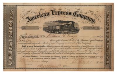 Lot #163 William Fargo and John Butterfield Signed Stock Certificate - Image 1