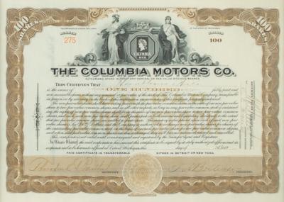 Lot #256 Columbia Motors Company Stock Certificate - Image 1