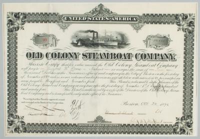 Lot #406 Old Colony Steamboat Company Bond - Image 1