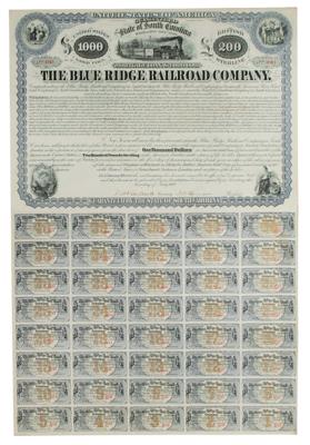 Lot #231 Blue Ridge Railroad Company Bond - Image 1