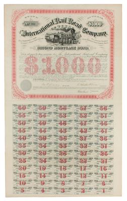 Lot #330 International Railroad Company of Texas Bond - Image 1