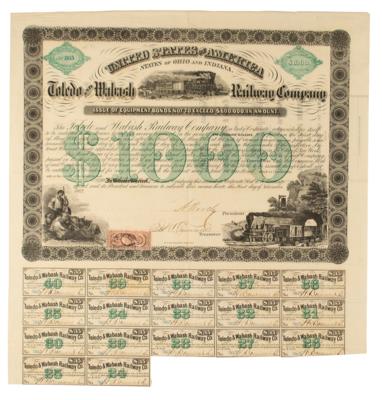 Lot #467 Toledo and Wabash Railway Company Bond - Image 1