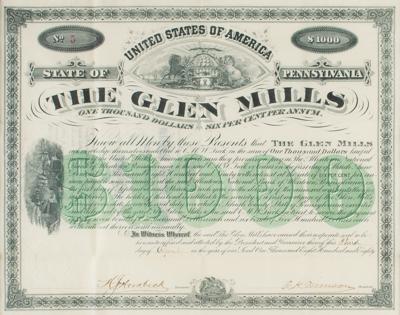 Lot #292 Glen Mills Pennsylvania 1880 Bond - Image 2