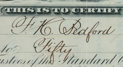 Lot #167 John D. Rockefeller and Henry M. Flagler Signed Stock Certificate - Image 3