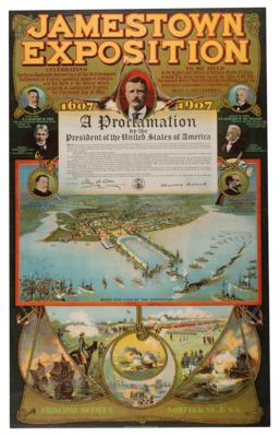 Lot #23 Theodore Roosevelt: 1907 Jamestown Exposition Poster - Image 1