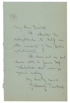 Lot #676 Edmund C. Tarbell Autograph Letter Signed - Image 1