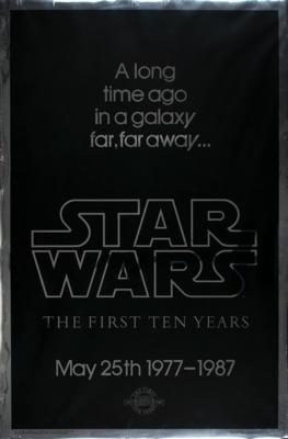 Lot #1016 Star Wars 1987 10th Anniversary Silver 'Style A' One Sheet Movie Poster - Image 1