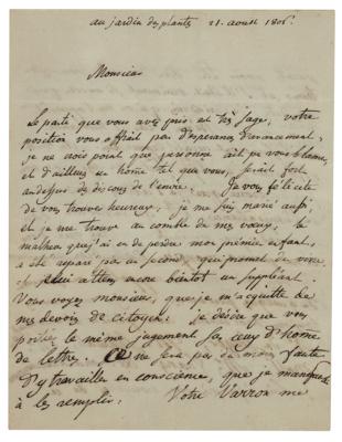 Lot #264 Georges Cuvier Autograph Letter Signed