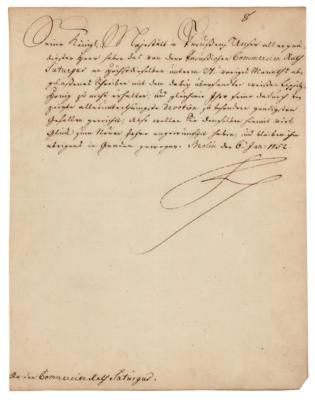 Lot #190 Frederick the Great Letter Signed