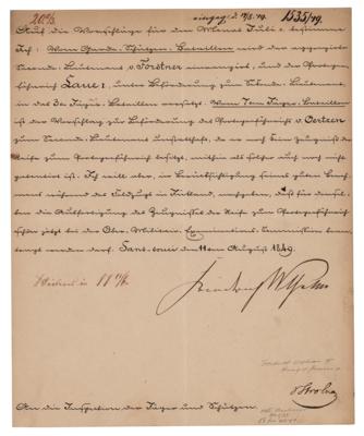 Lot #346 King Frederick William IV of Prussia Letter Signed - Image 1