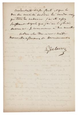 Lot #629 Eugene Delacroix Autograph Letter Signed - Image 2