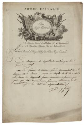Lot #558 Louis-Gabriel Suchet Letter Signed - Image 1