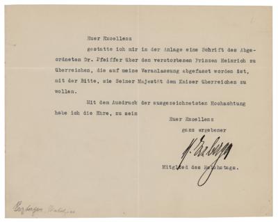 Lot #280 Matthias Erzberger Typed Letter Signed - Image 1