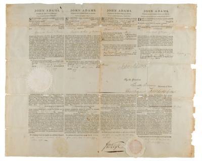 Lot #1 John Adams Document Signed as President