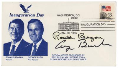 Lot #107 Ronald Reagan and George Bush Signed Inauguration Day Cover - Image 1