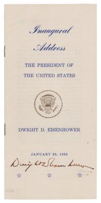 Lot #66 Dwight D. Eisenhower Signed 1953 Inaugural Address Pamphlet - Image 1